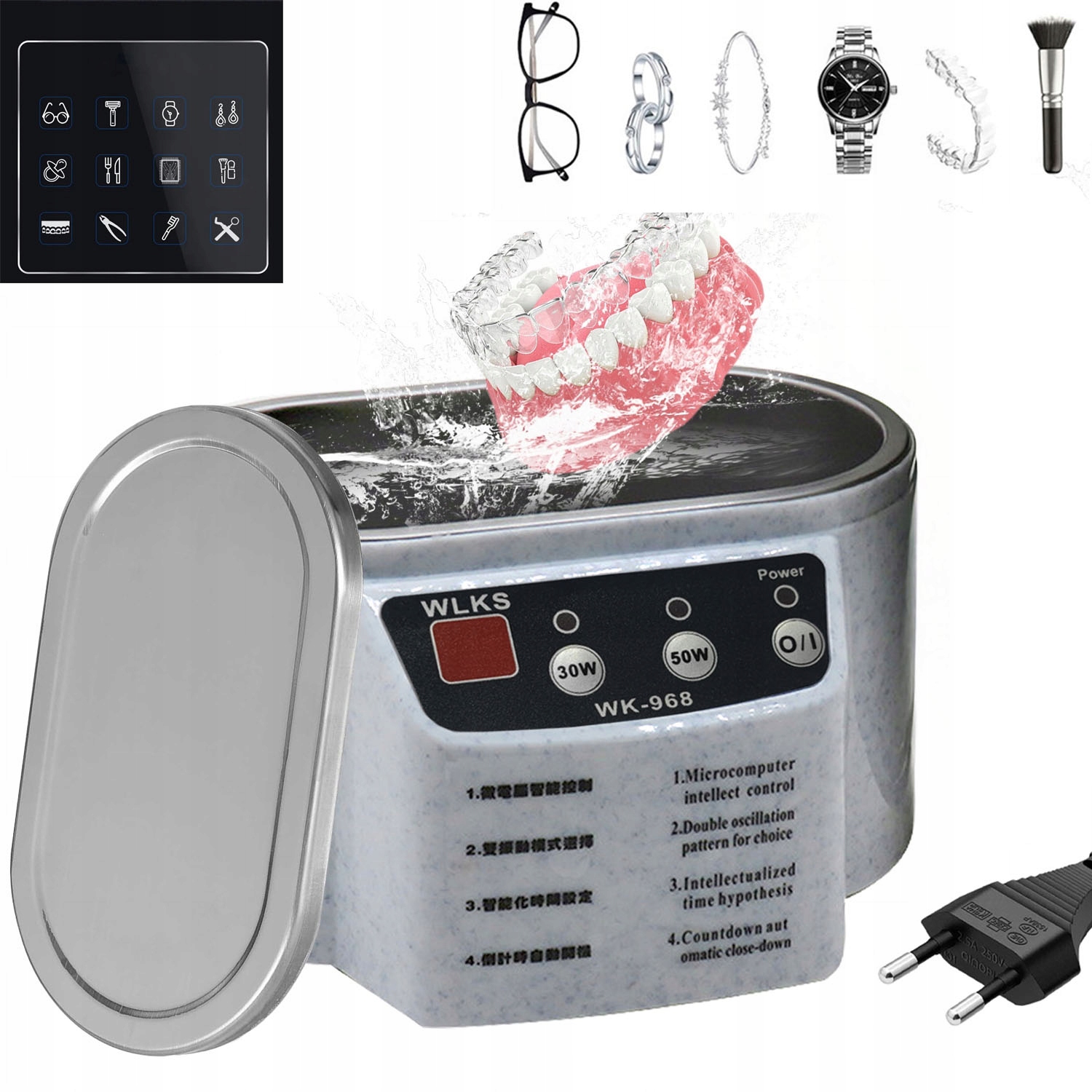 Profesjonalna Myjka Ultradźwiękowa Sterylizator Kosmetyczny Narzędzi Protez