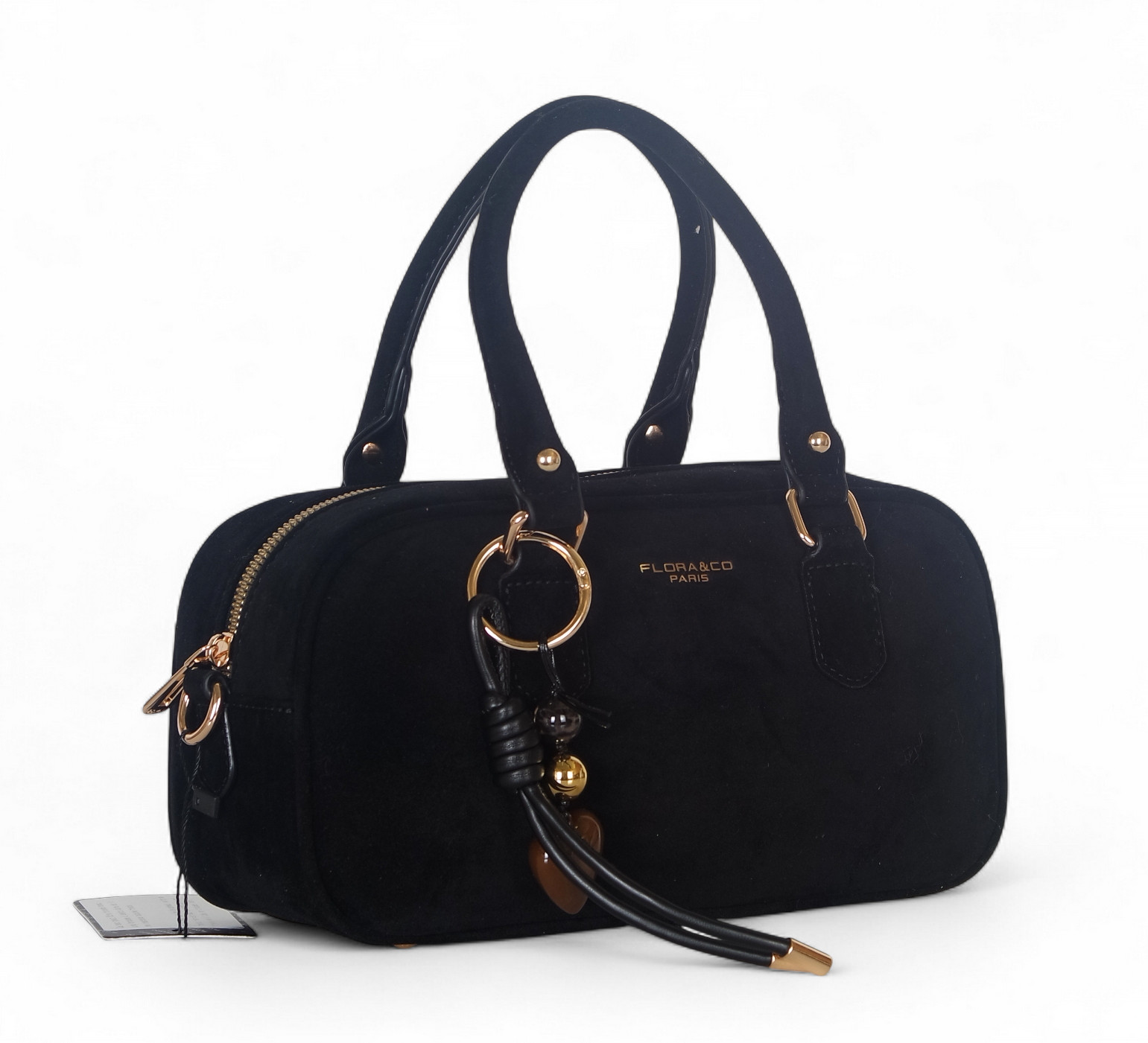 Flora&Co torebka listonoszka skóra ekologiczna zamszowa czarny