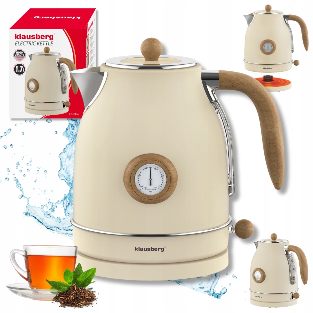 Czajnik elektryczny Klausberg KB-9006 1,7L retro z termometrem Inox 304