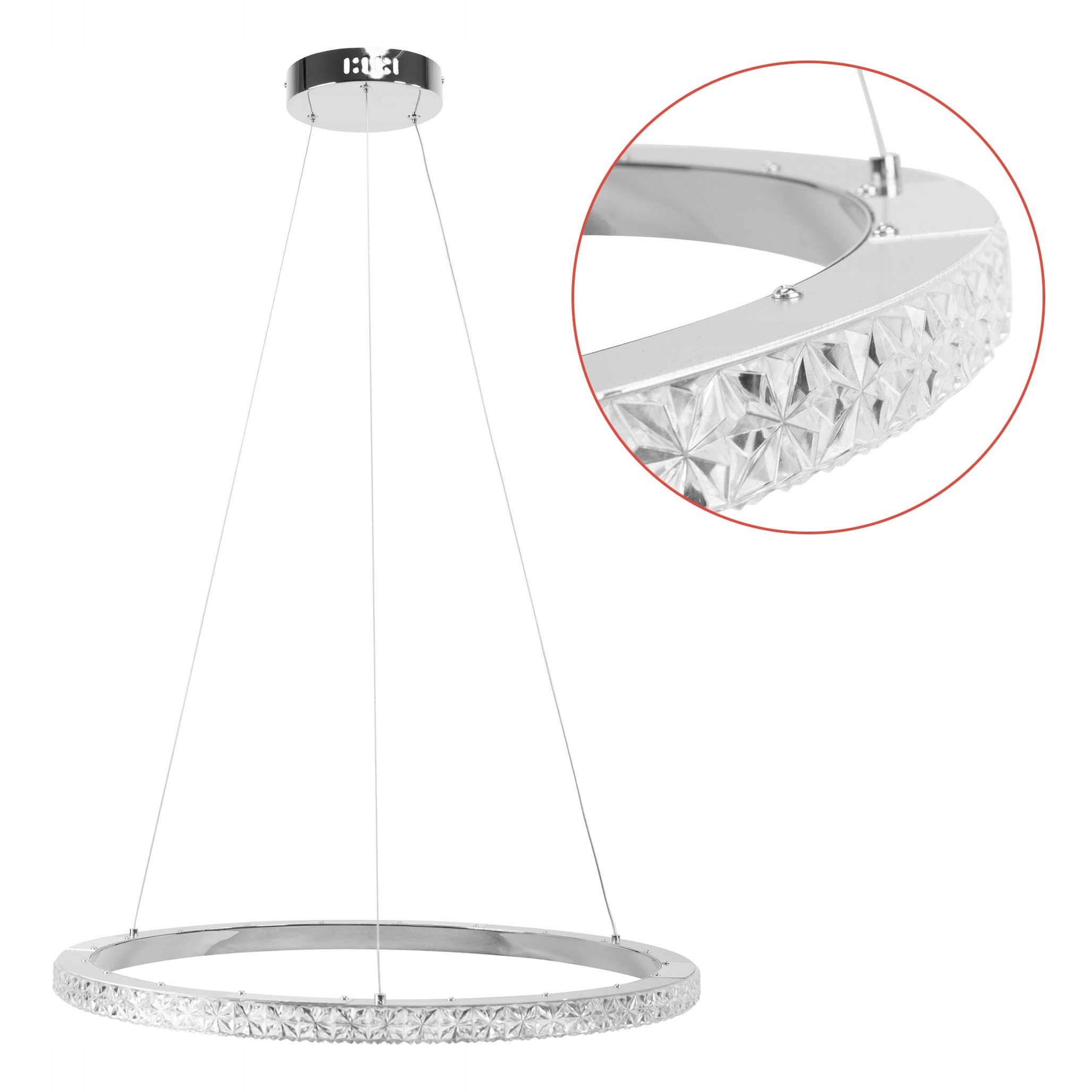 Kryštálová Led závesná lampa 60 Stropné Svietidlo Závesná lampa s kryštálmi Akryl Chróm