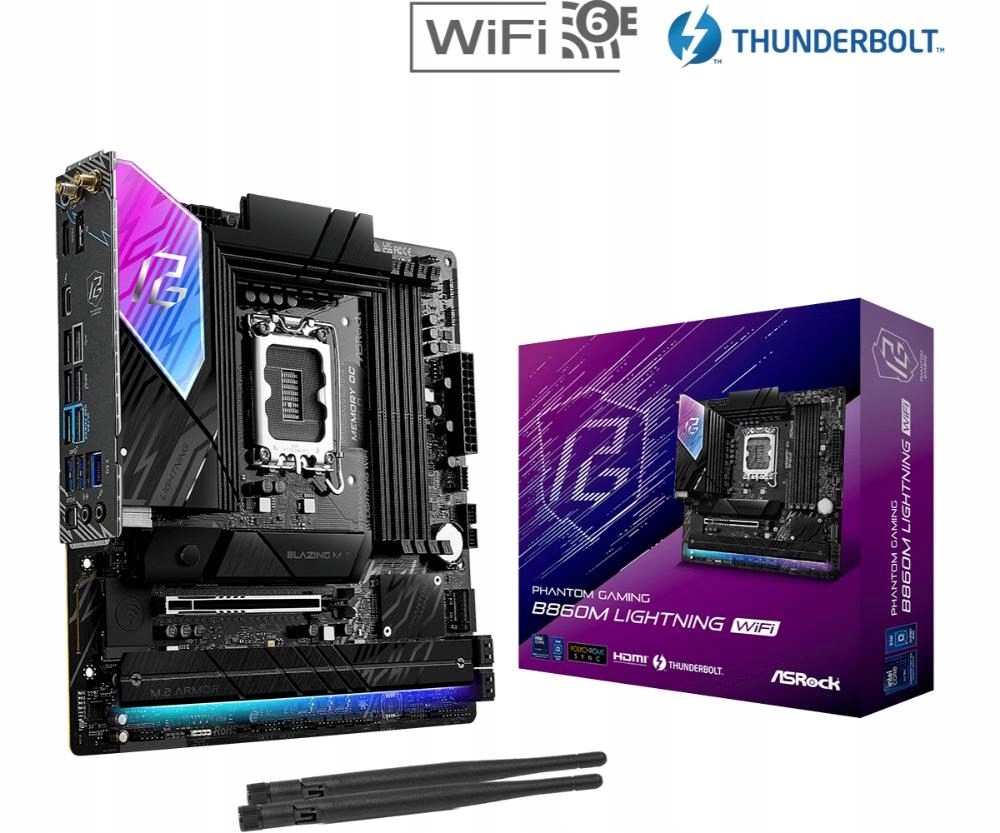 ASRock Mb Sc LGA1851 B860M Lightning WiFi, Intel B860, 4xDDR5, …