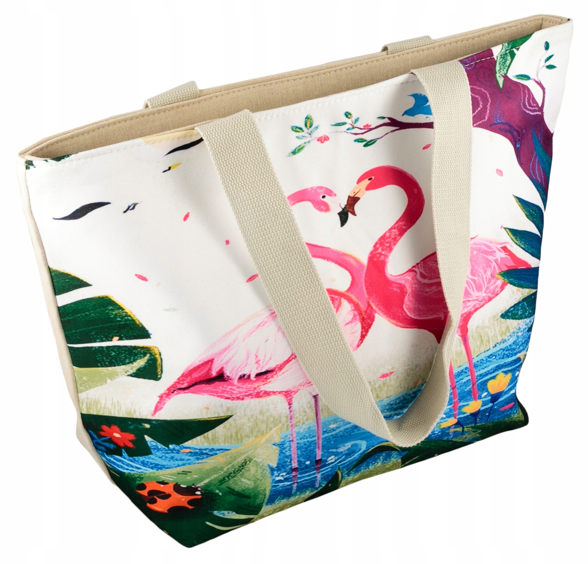 Torba plażowa miejska zakupy shopper A4 flamingi Płeć kobieta