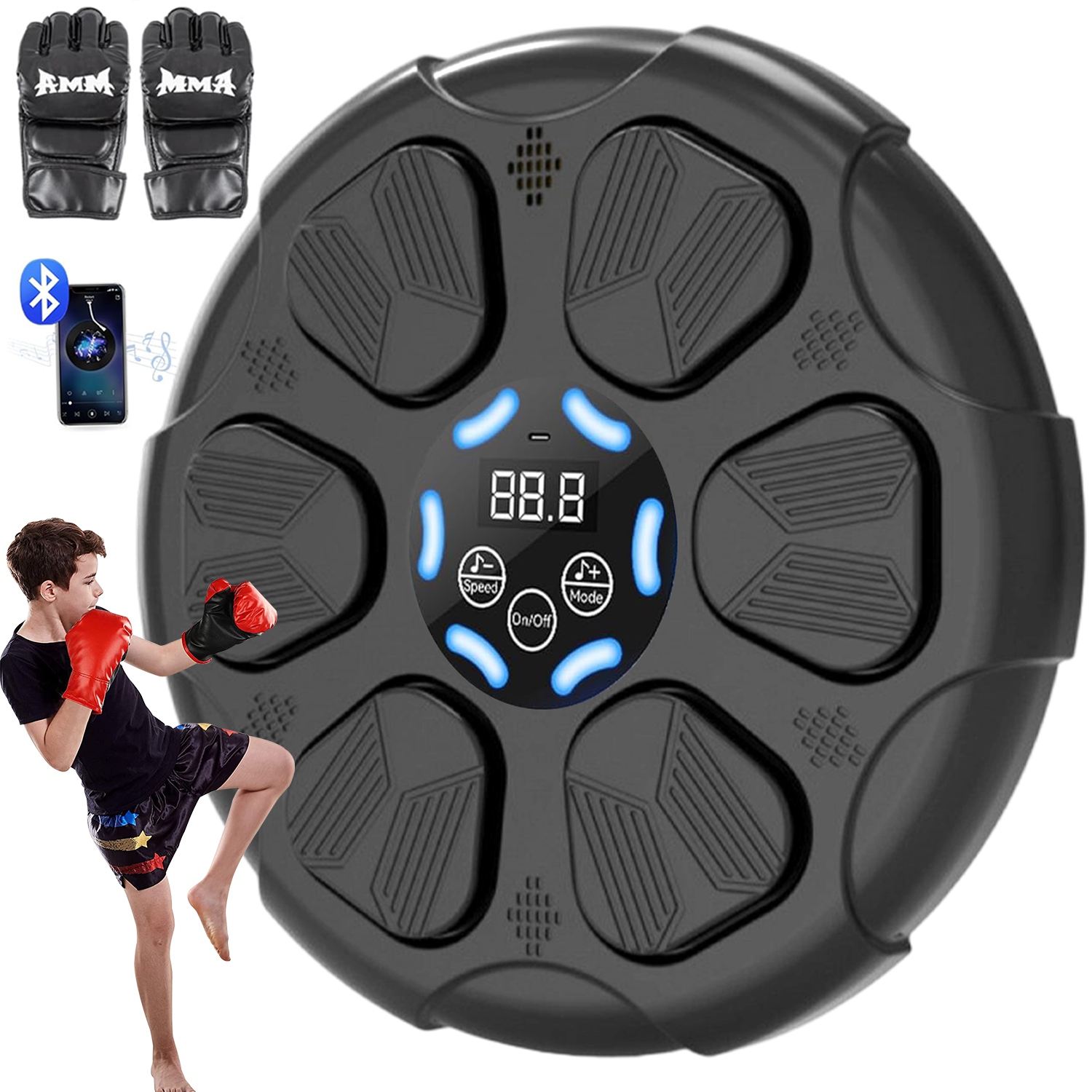 Muzyczna Maszyna Bokserska Bluetooth Led Trening Interaktywna Do Boksu