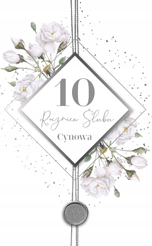 

Na 10 rocznicę ślubu Cynową kartka Premium LUX71