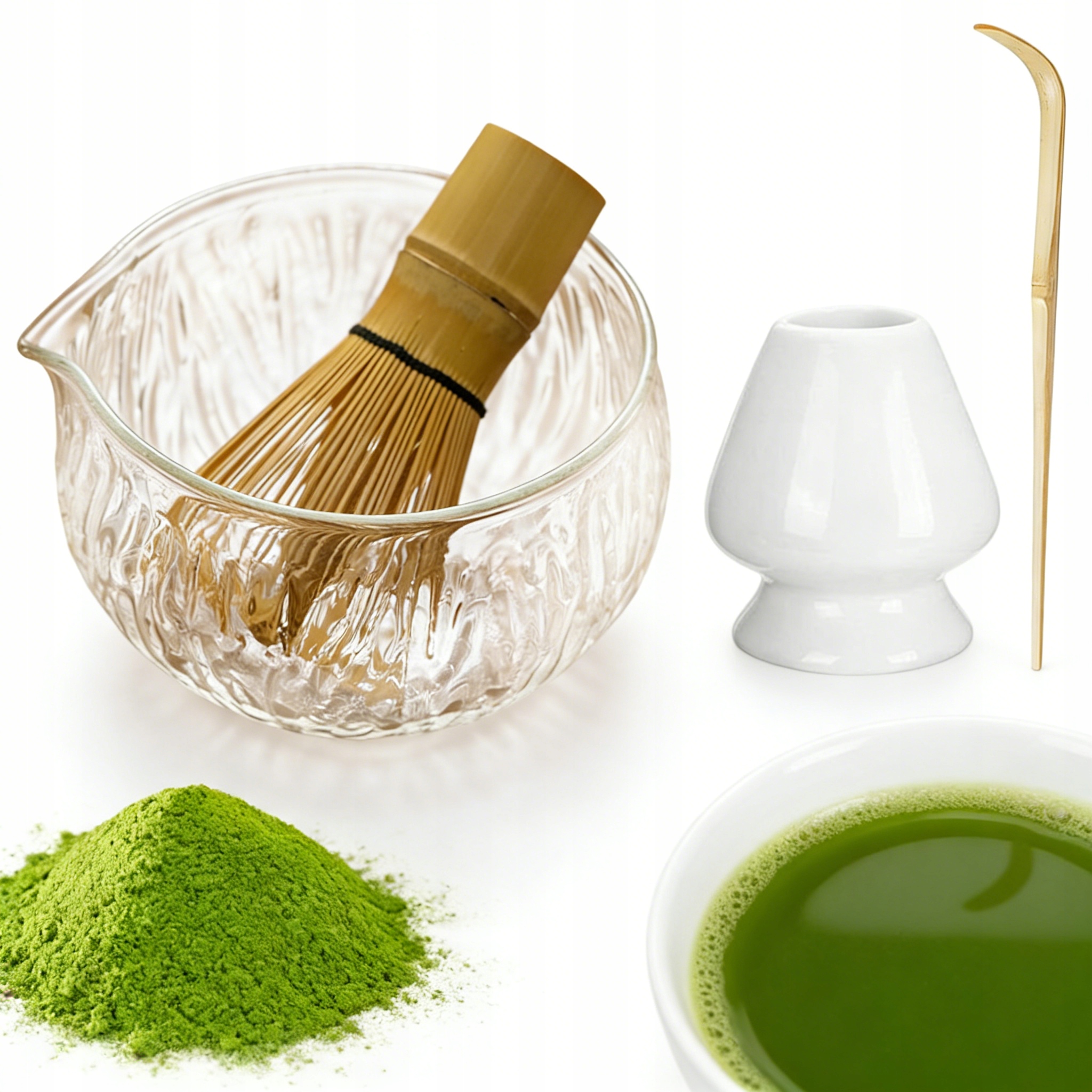 Levně Matcha Sada S Bambusovou Šlehací Metlou A Skleněnou Lžičkou 500 ML