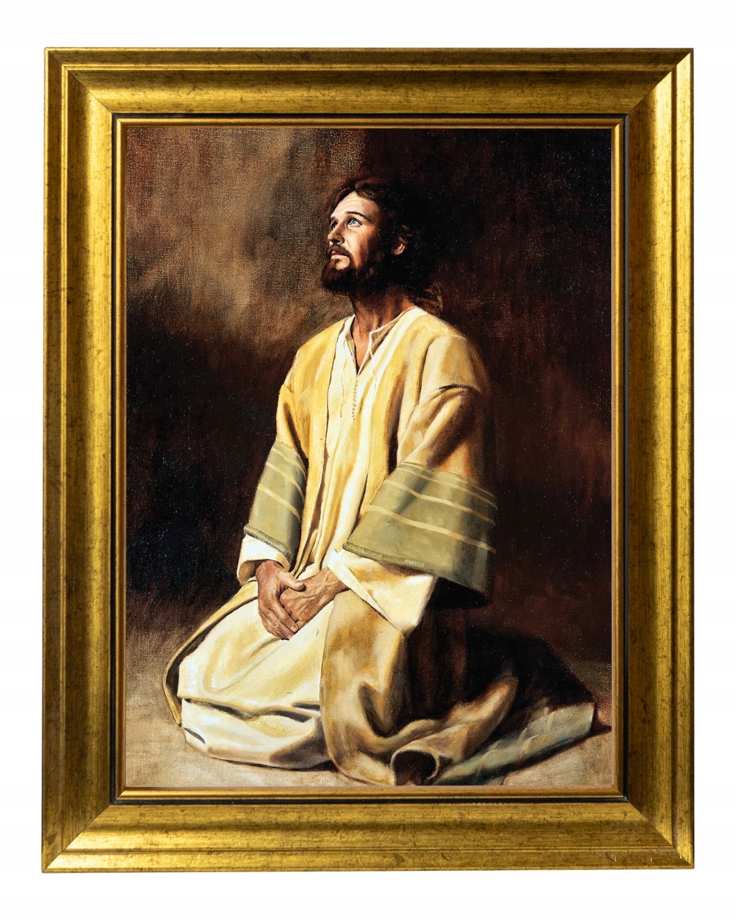 Ježíš Kristus Obraz Na Plátně Ve Zlatém Moderním Rámu 30X40