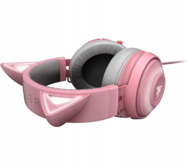 Słuchawki Razer Kraken Kitty Quartz Edition Gamingowe Kocie Uszy Różowe Stan opakowania oryginalne