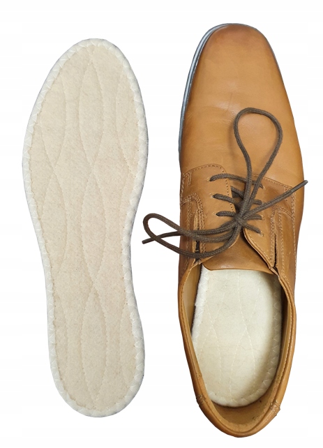 WKŁADKI ZIMOWE DO BUTÓW WEŁNA KOREK TERMOIZOLACJA Rozmiar zakresowy 43-43