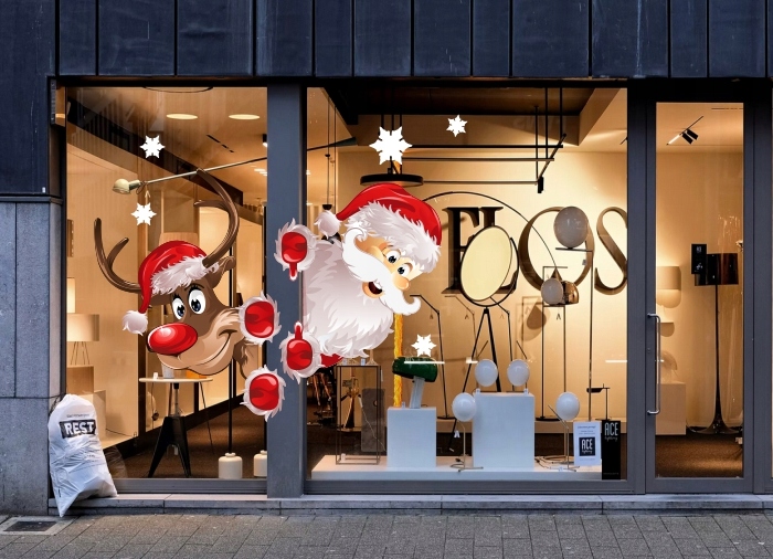 MIKOŁAJ RENIFER Naklejka świąteczna witrynę 130cm Marka inna