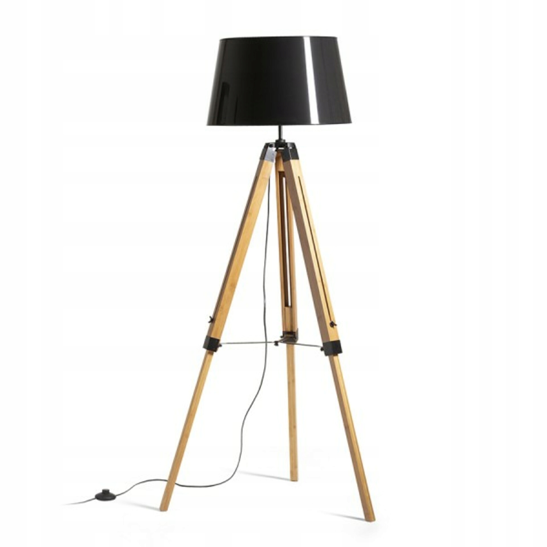 Rendl Alvis/ridick stojanová lampa bambus čierna/zlatá E27 145cm