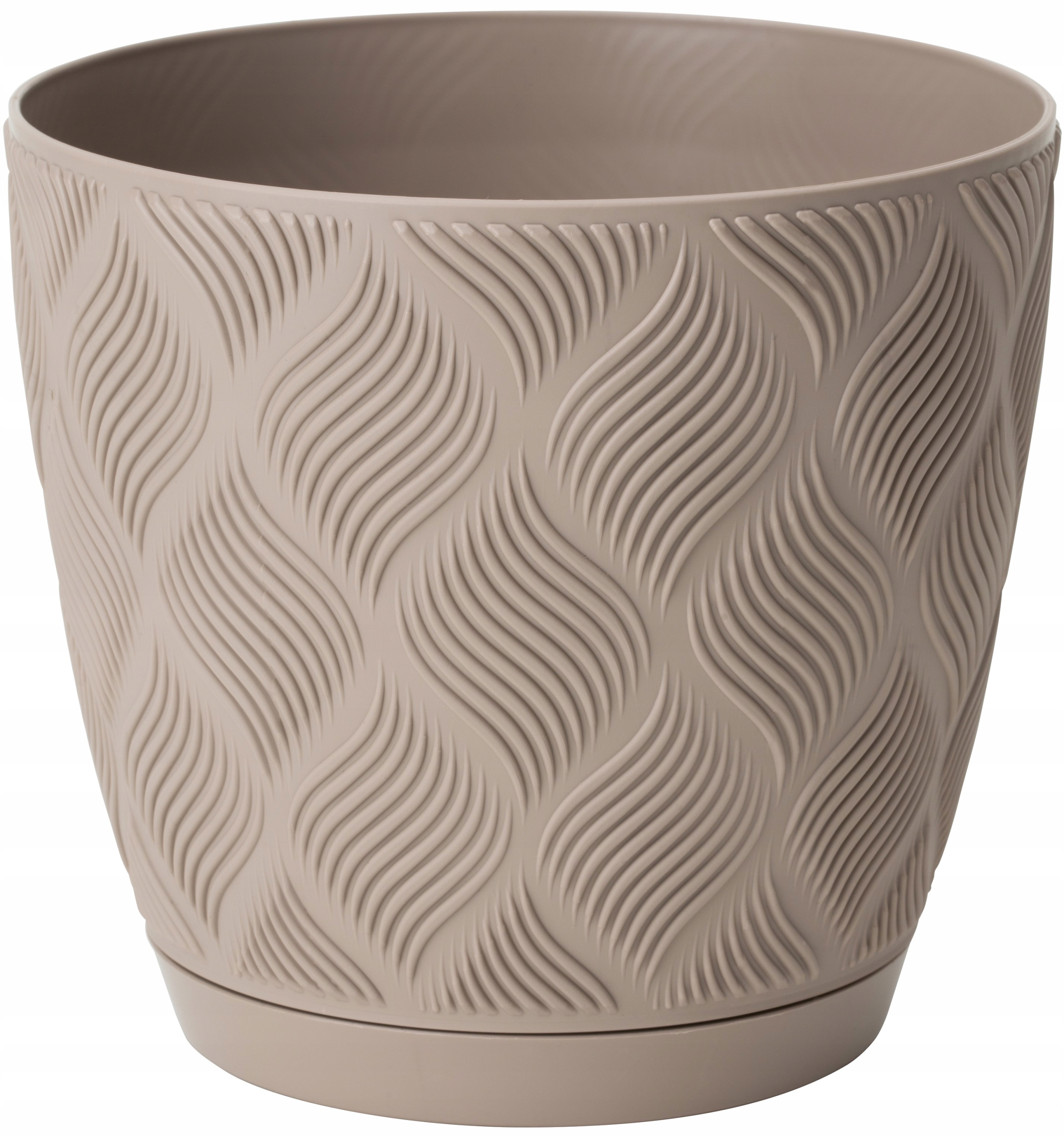 

Doniczka Flow Petit 3D Z Podstawką Beżowa 19CM