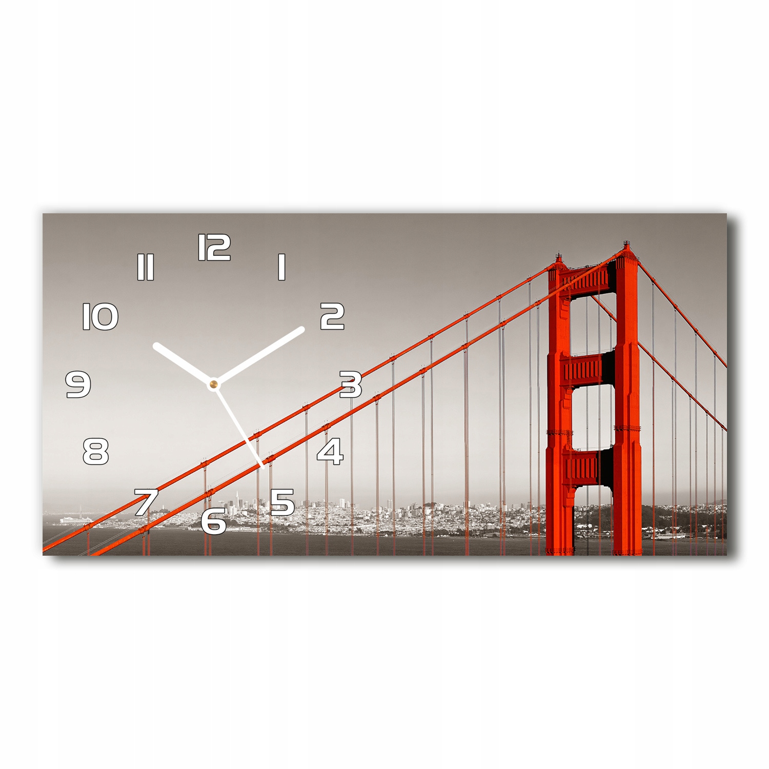 

Zegar ścienny szklany Most San Francisco 60x30 cm