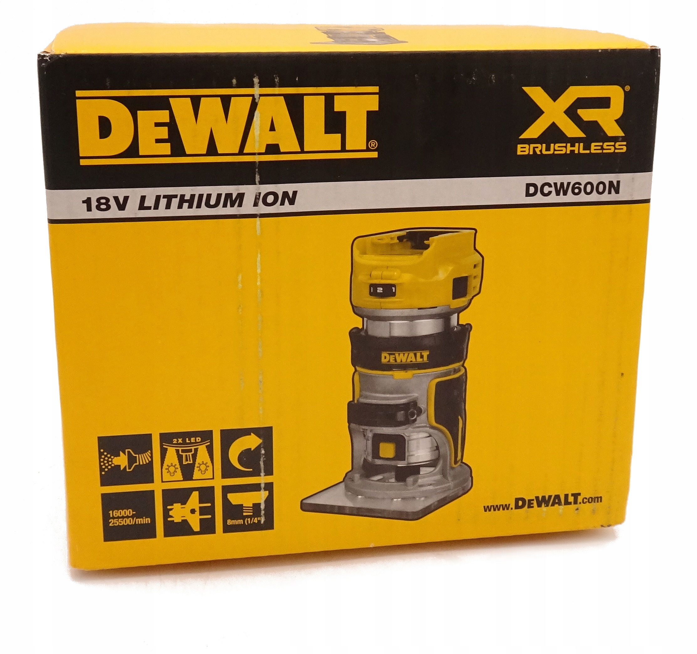 DeWalt DCW600N Frezarka Krawędziowa 18V 8mm 6,35 mm Xr Regulacja Obrotów