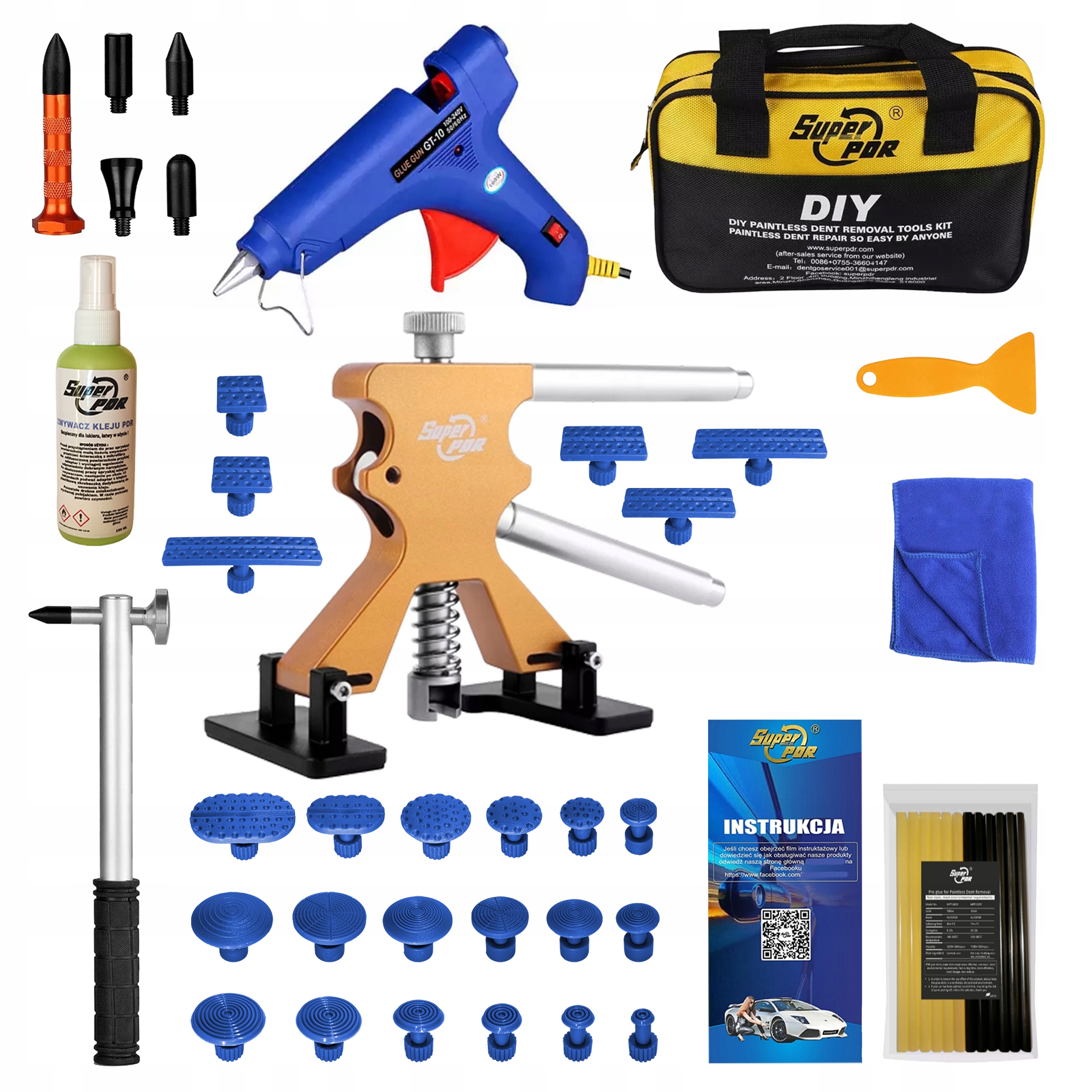 Sada pro vytahování promáčklin Po krupobití Odstranění promáčklin