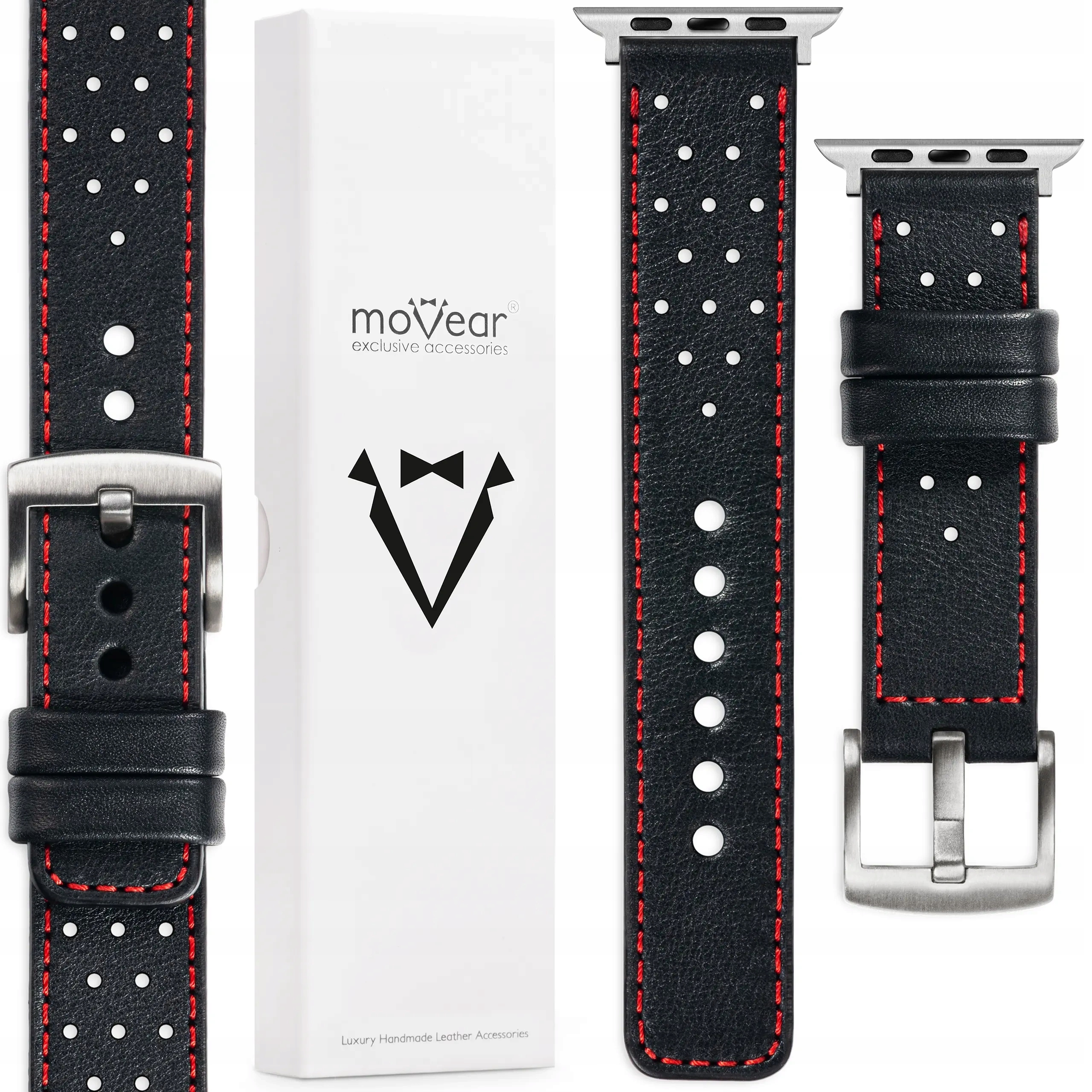 Pásek pro Apple Watch 49/46-44 mm Kožený Polský Černý