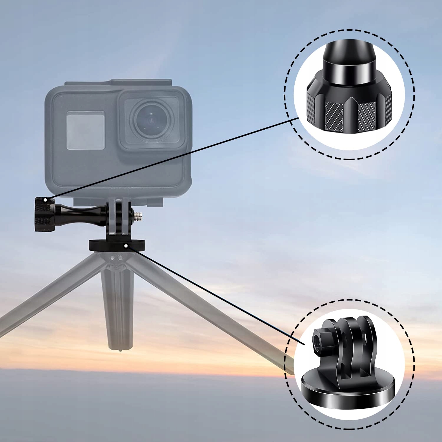 GOPRO Adapter Do Statywu Aluminiowy Uchwyt Do Kamery DJI Osmo Action — miniatura 7