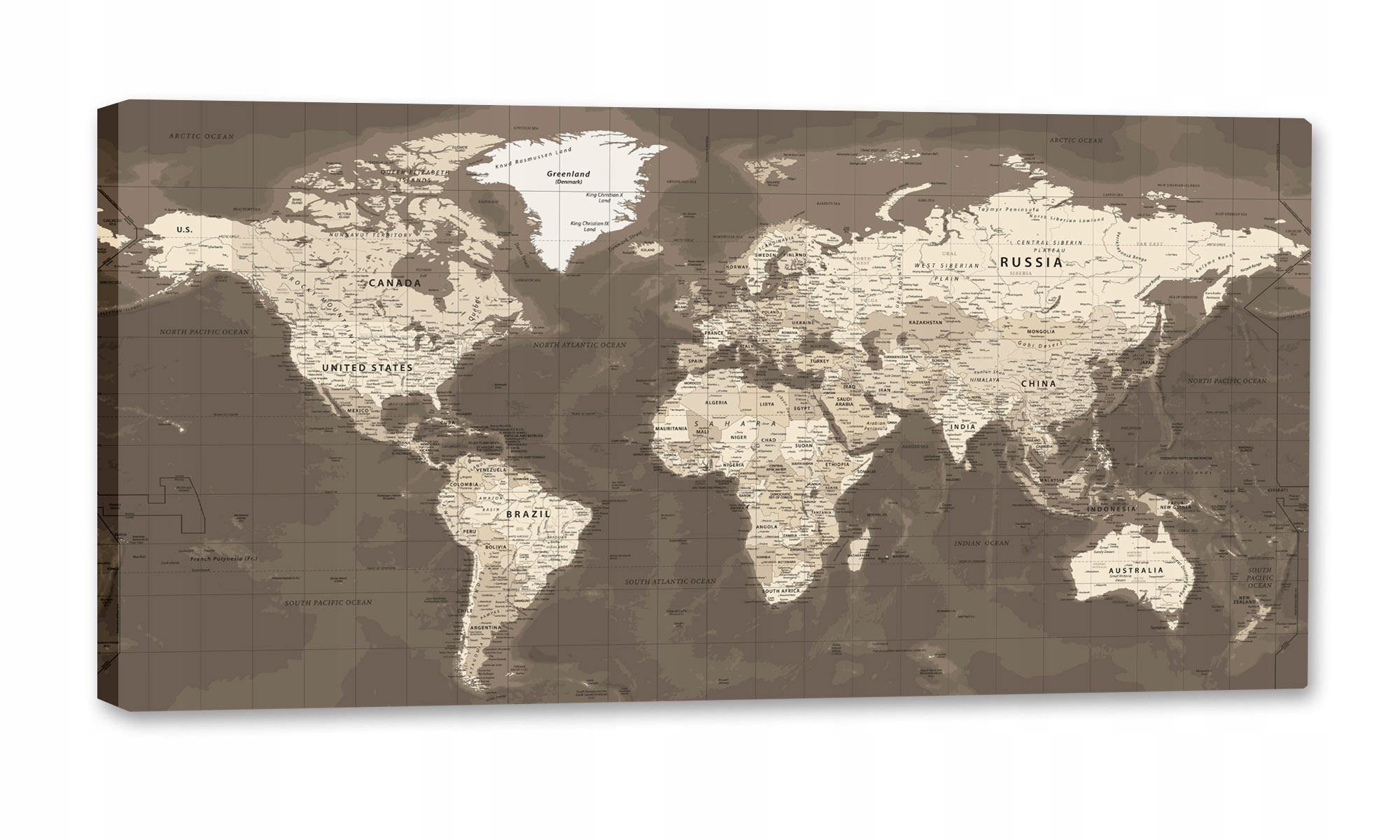 OBRAZ mapa świata MAPA SEPIA 150x70 • Cena, Opinie • Obrazki i obrazy ...