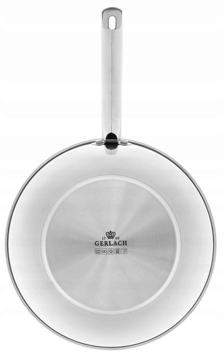 Patelnia wok GERLACH Solid Lite 28 cm Kolor srebrny