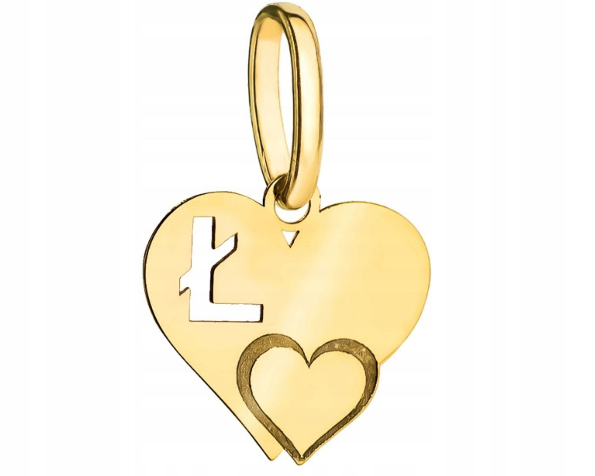 Zlatý přívěsek přívěsek písmenko L srdce gravírování