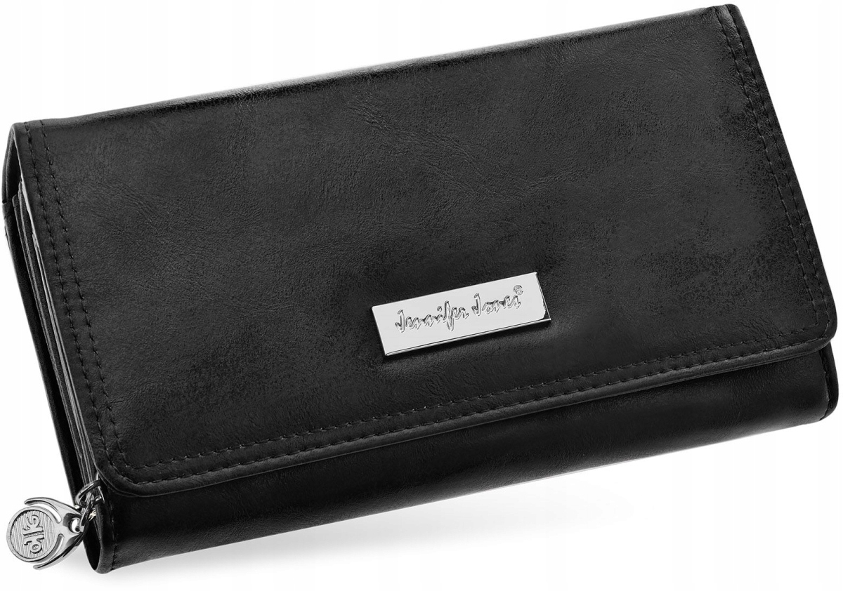 

Duży Portfel Damski Portmonetka Z Suwakiem Skóra