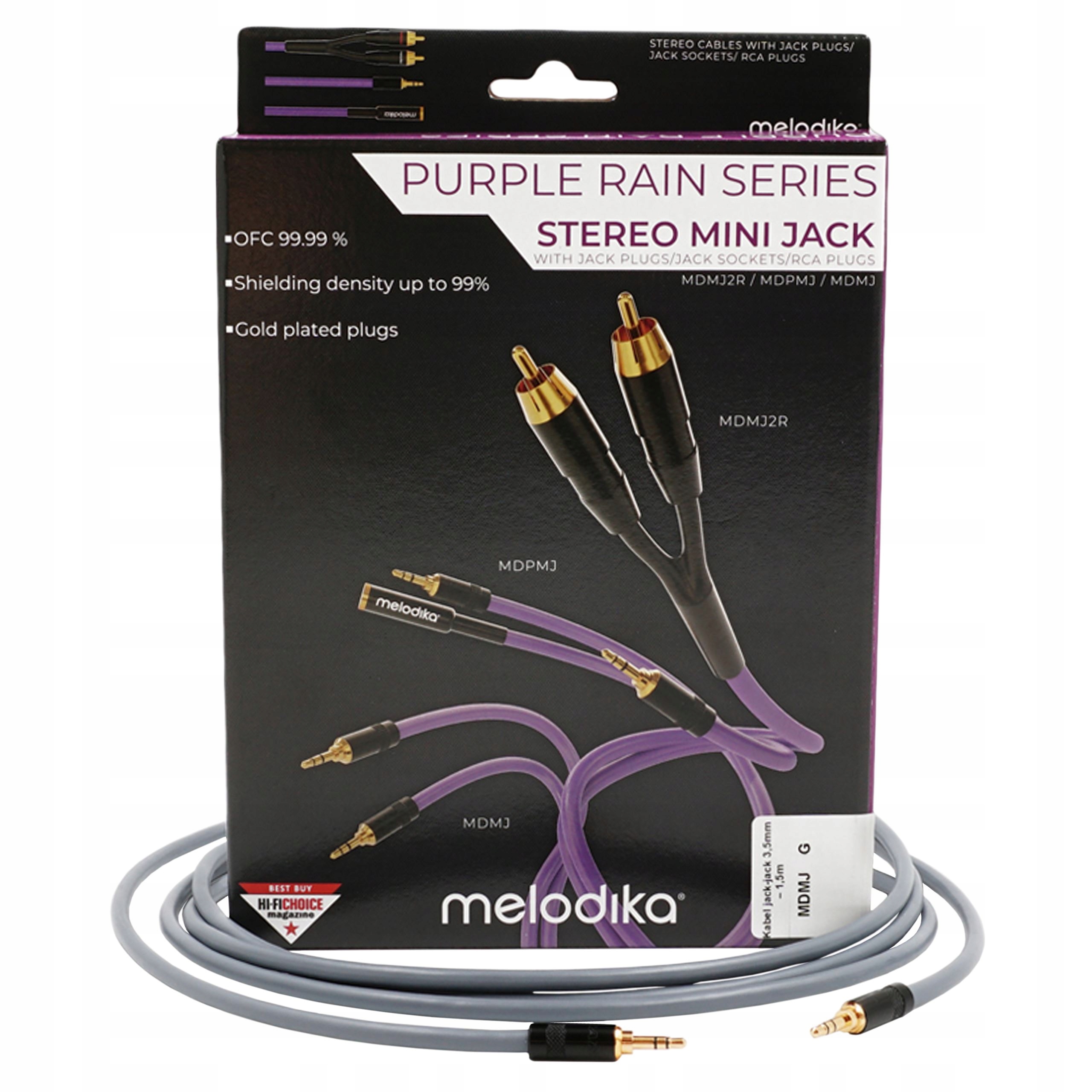 

Melodika MDMJ07G Kabel Mini Jack -jack 3.5mm 0,75m