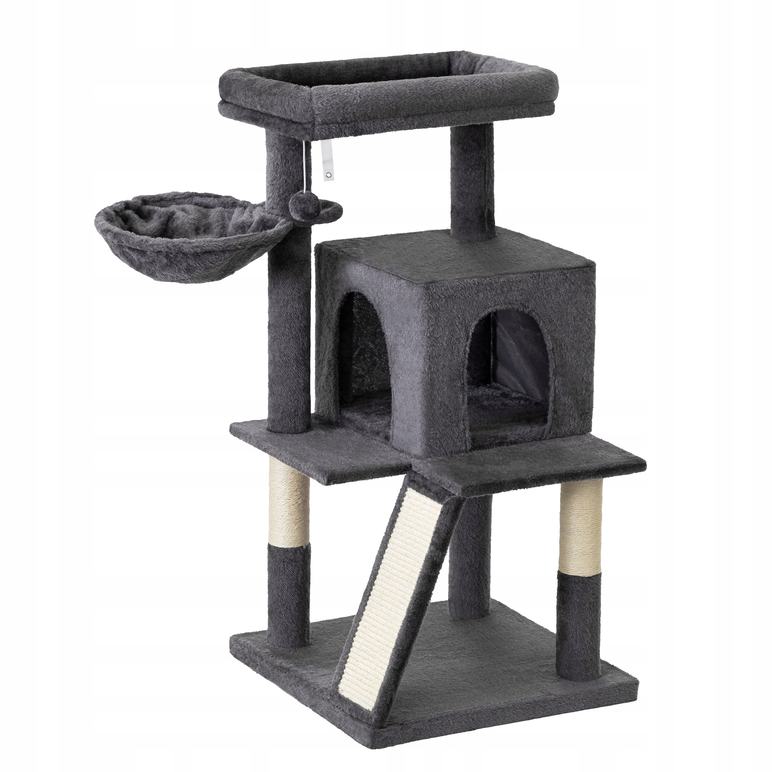 Levně Velké škrabadlo pro kočky, domeček, věž pro kočky s pelíškem 95x50x50 cm