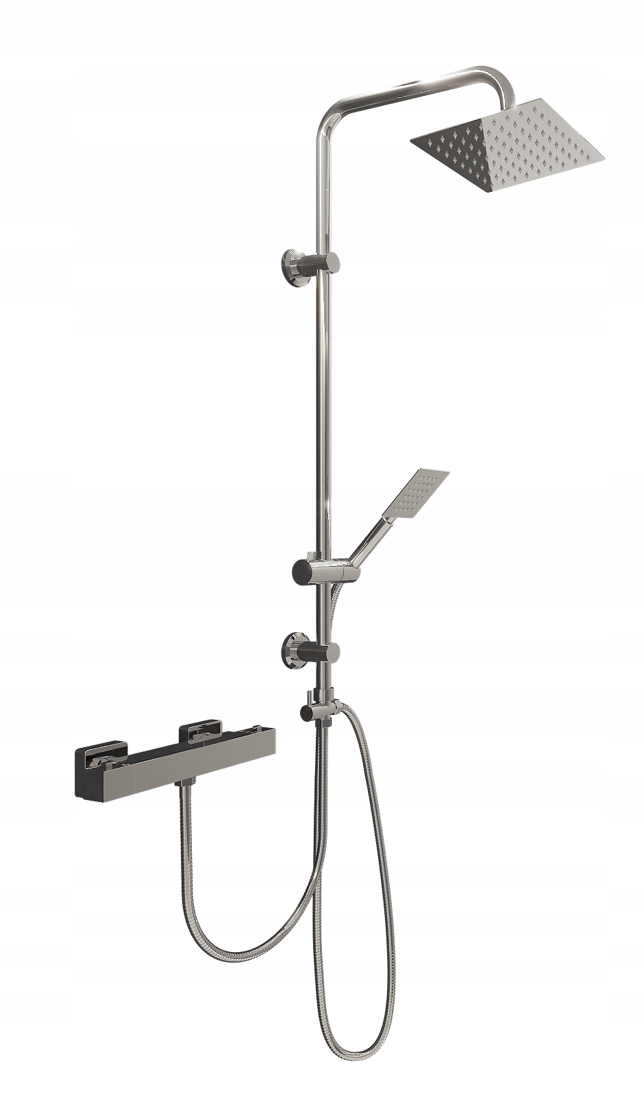 ZESTAW PRYSZNICOWY DESZCZOWNICA BATERIA TERMOSTATYCZNA ŁAZIENKA TUGELA Linia TOBA + TUGELA