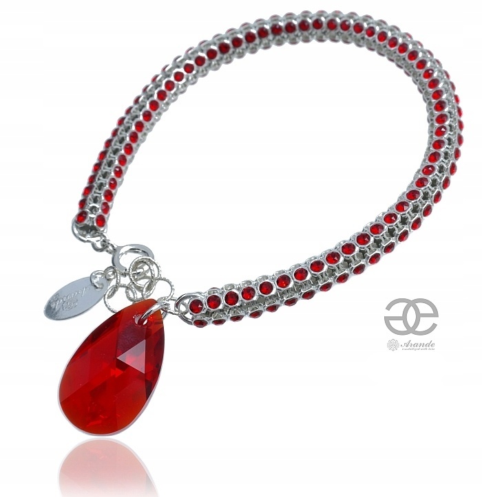 Crystallizované Krystaly Náramek Siam Stříbro