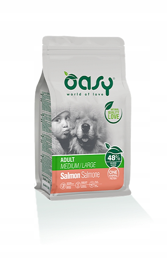 Oasy One Animal Protein M/L Adult Łosoś 12KG