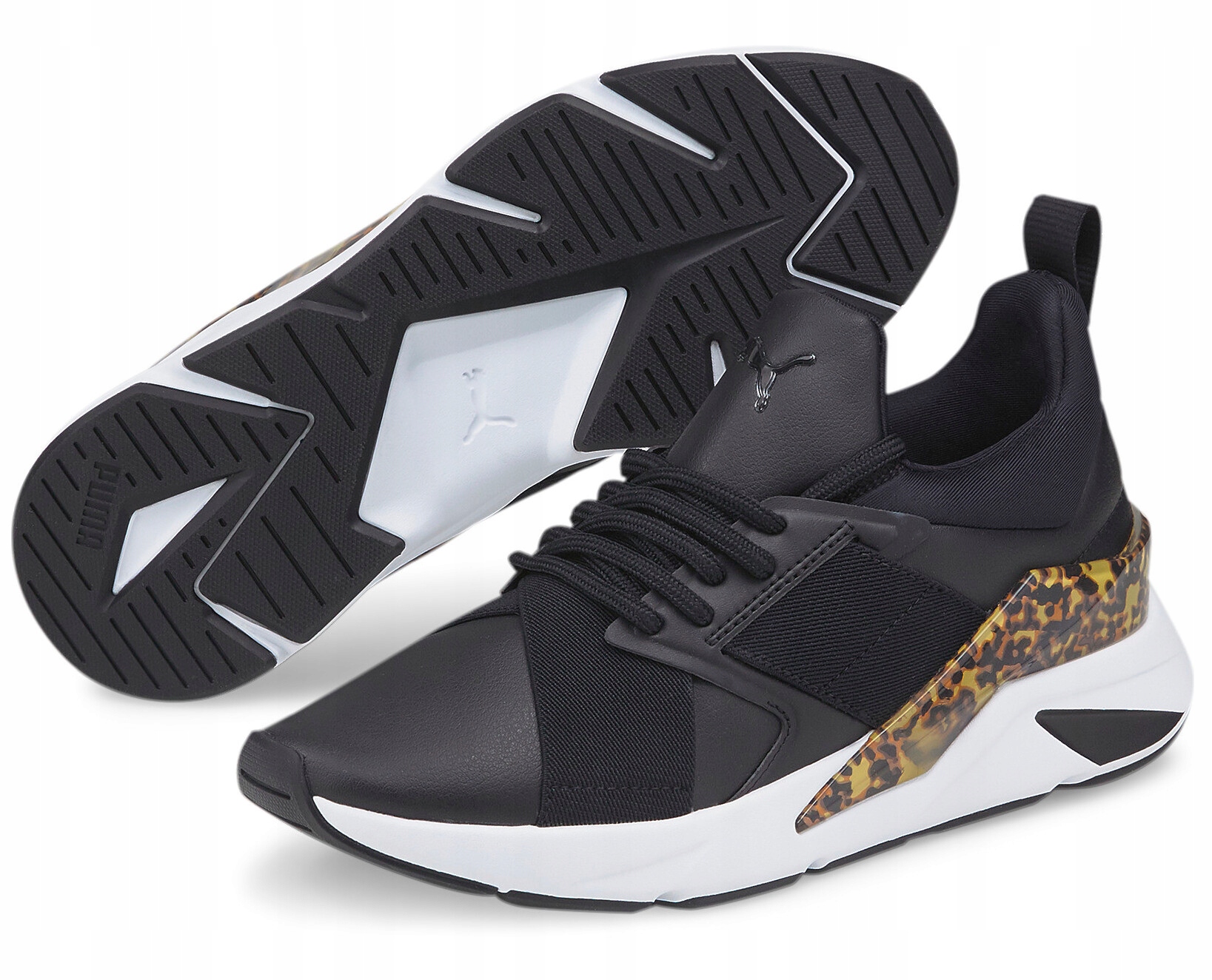 Puma Muse X5 Leo Dámské černé sportovní tenisky Panterka, velikost vel.