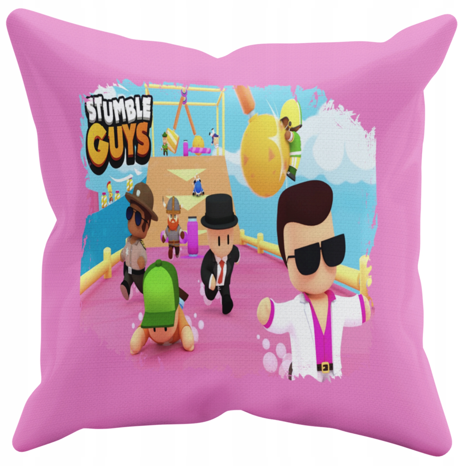 POSZEWKA NA PODUSZKĘ JAŚKA DO PRZEDSZKOLA STAMBEL GUYS + IMIĘ GRATIS Kolor dominujący odcienie różu