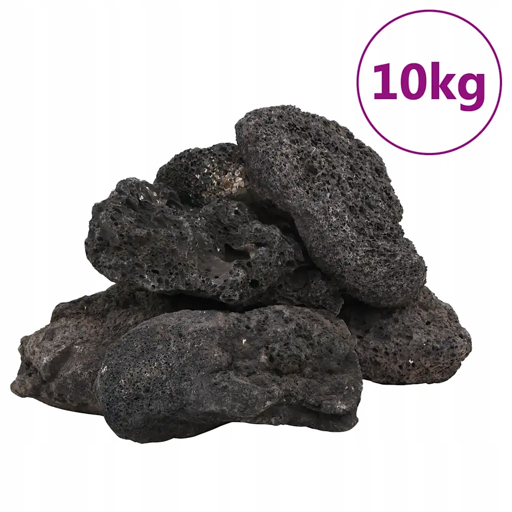 Levně vidaXL Vulkanická skála, 10 kg, černá, 10-30 cm