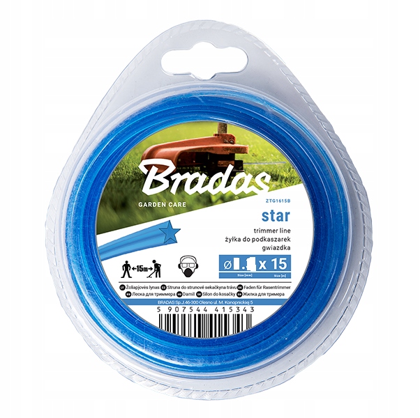 

Bradas Żyłka Trimmer, gwiazda, blister 1,6mm x 15m