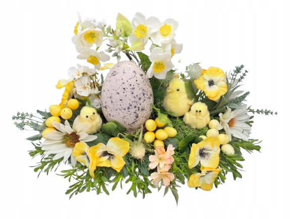 Dekorace jarní velikonoční jarní kompozice se zajíčky