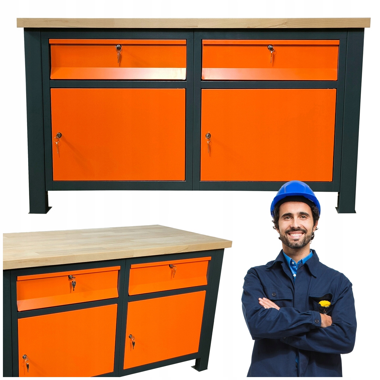 Garážový Pracovní Stůl Silný Průmyslový Pro Garáž 145X68X83 CM P-1416