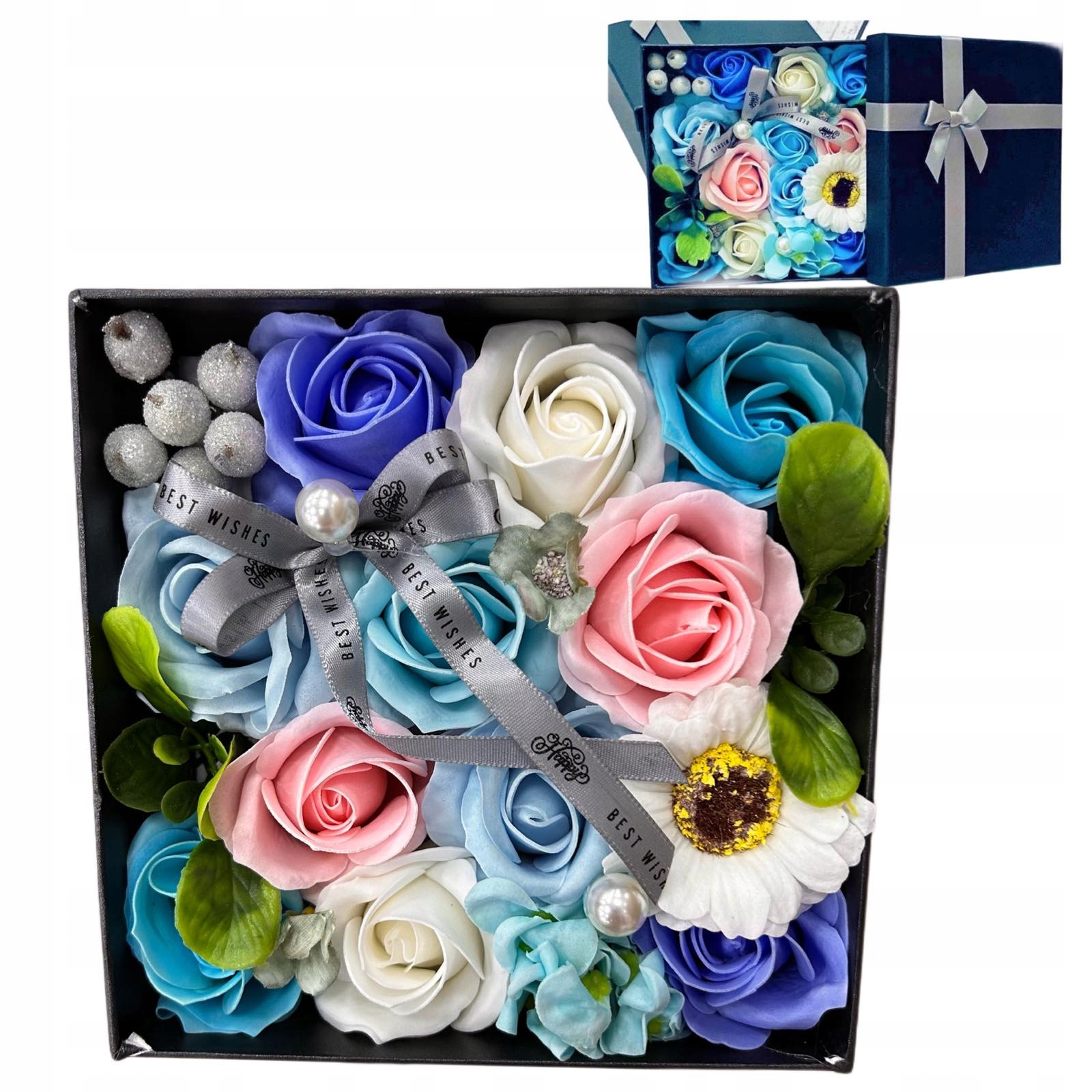 Kwiaty mydlane w pudełku flower box PREZENT