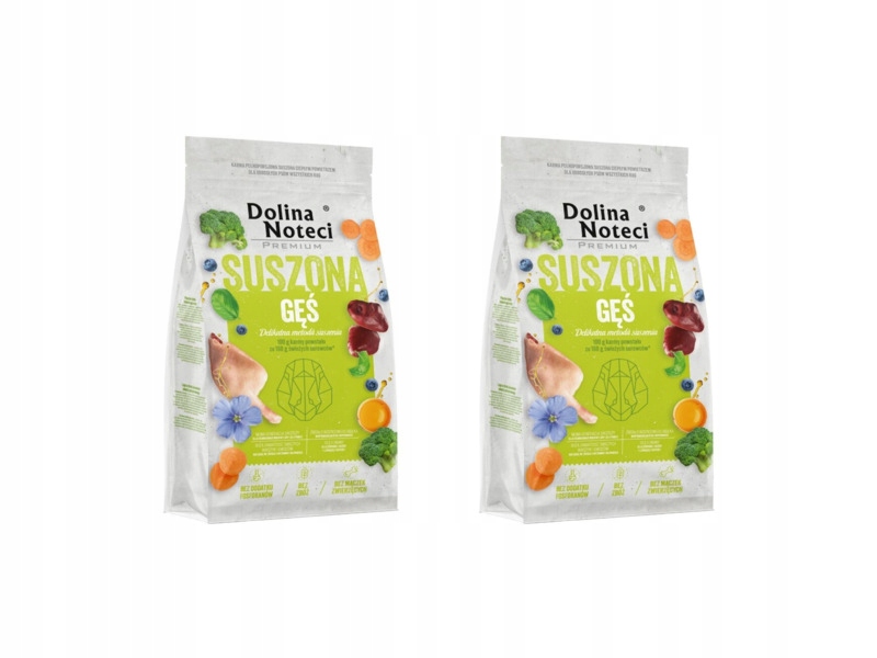 Karma dla psa suszona Dolina Noteci Premium Gęś 2 x 9 kg