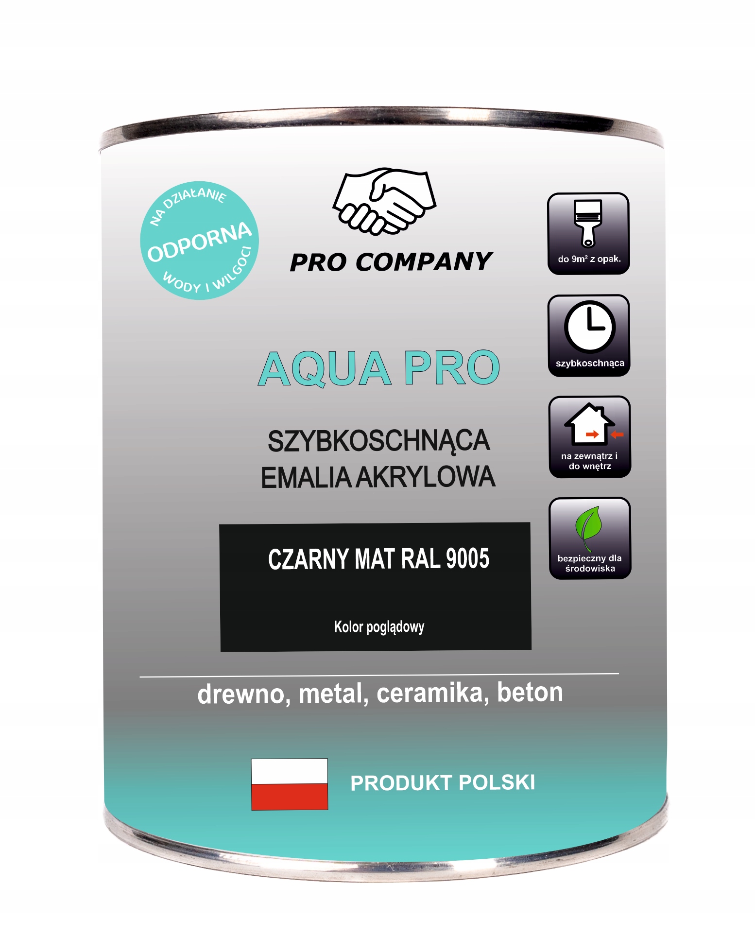 

Aqua Pro Emalia Szybkoschnąca 0,8L Czarny Mat 9005