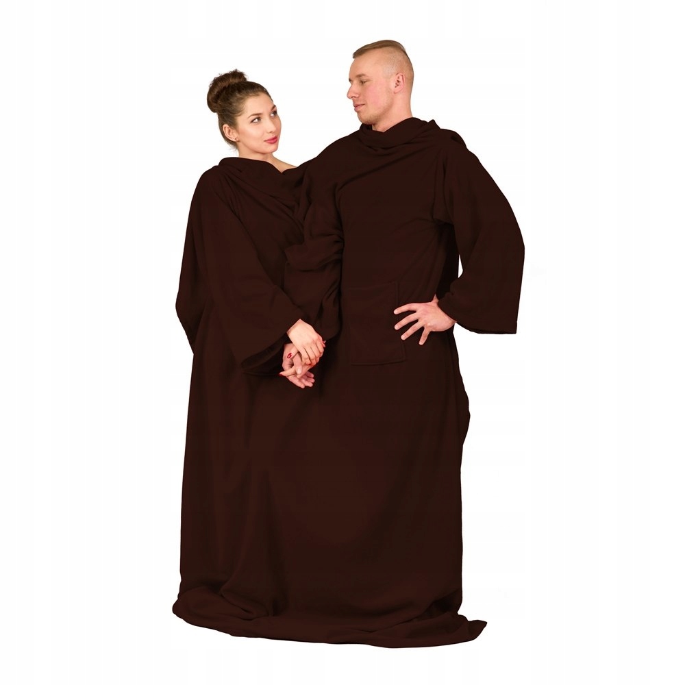 

Koc Z Rękawami Czekoladowy Dla Par niej