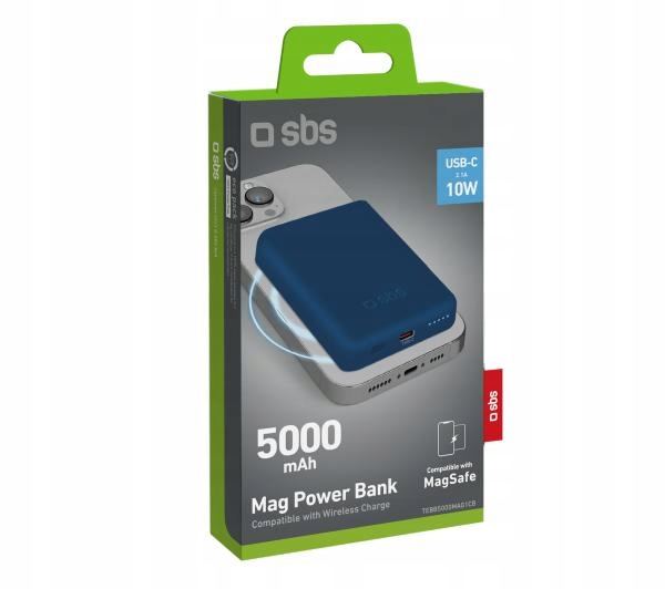 Powerbank Sbs TEBB5000MAG1CB 5000 mAh kompatybilny z MagSafe niebieski Sbs