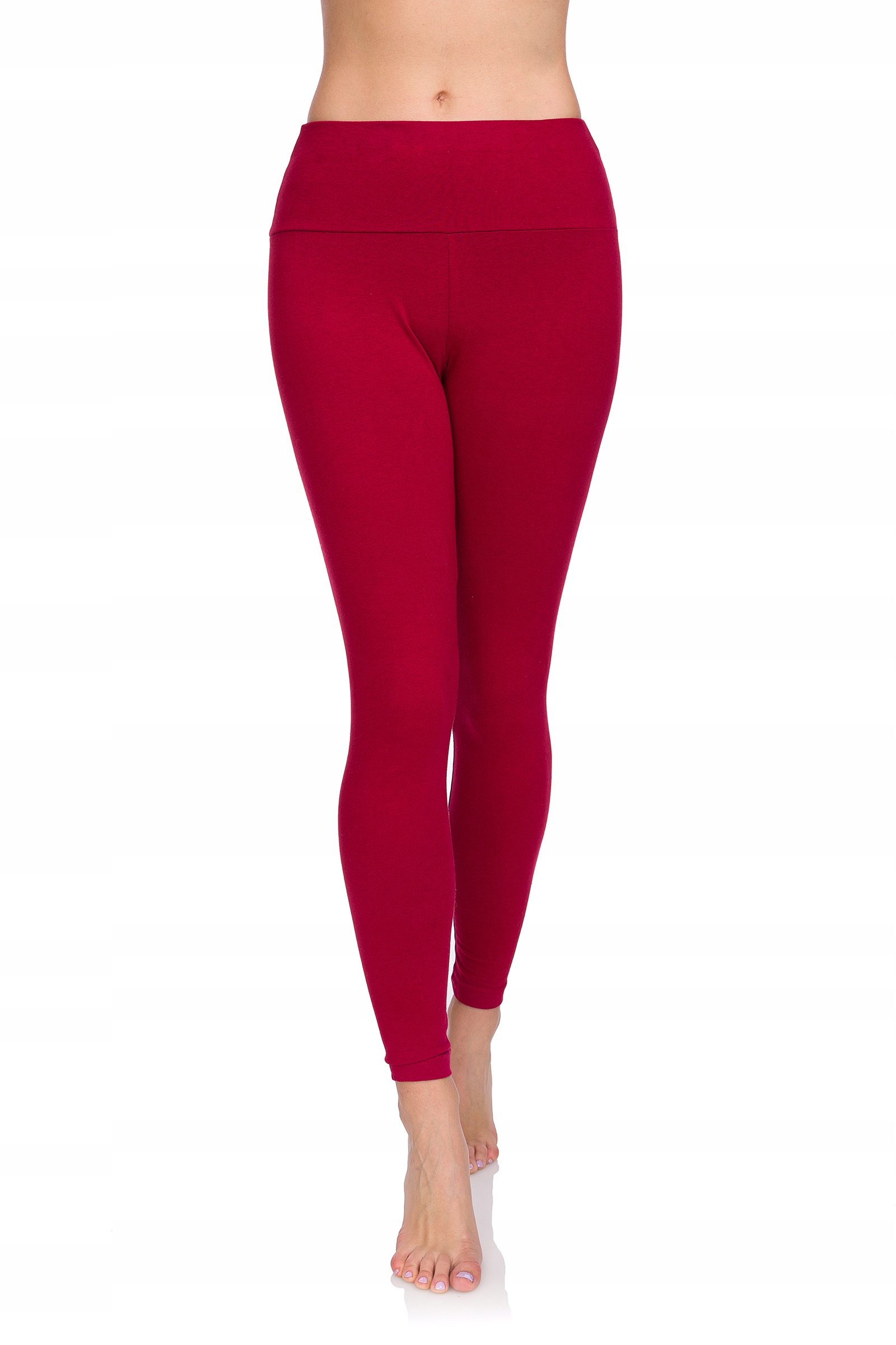 LEGGINSY DAMSKIE Z WYSOKIM STANEM GETRY BORDOWE 46 Rozmiar 46