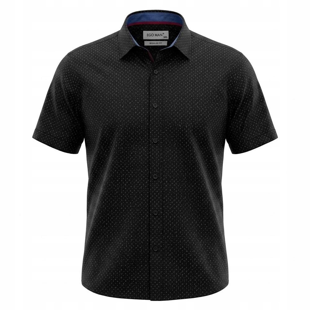 Ego Man košile pánská RE308-06 regular fit krátký rukáv XXL černá