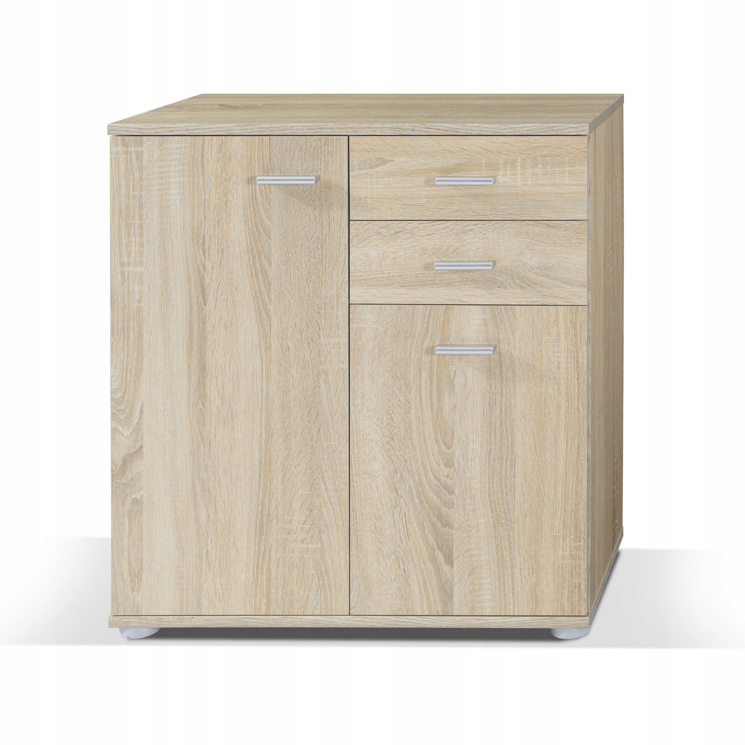 Komoda Michele 71 cm do obývacího pokoje Ložnice 2 zásuvky 2 Dvířka Dub Sonoma
