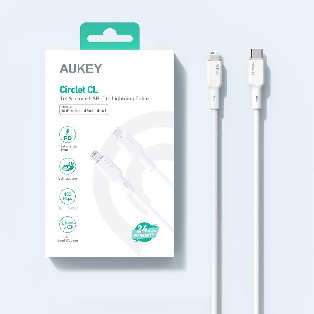 CB-SCL2 White silikonowy kabel Lightning-USB C Usb Power Delivery Usb-pd