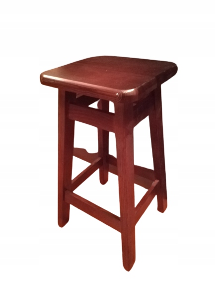 

Taboret stołek drewniany 60 hoker barowy brązowy