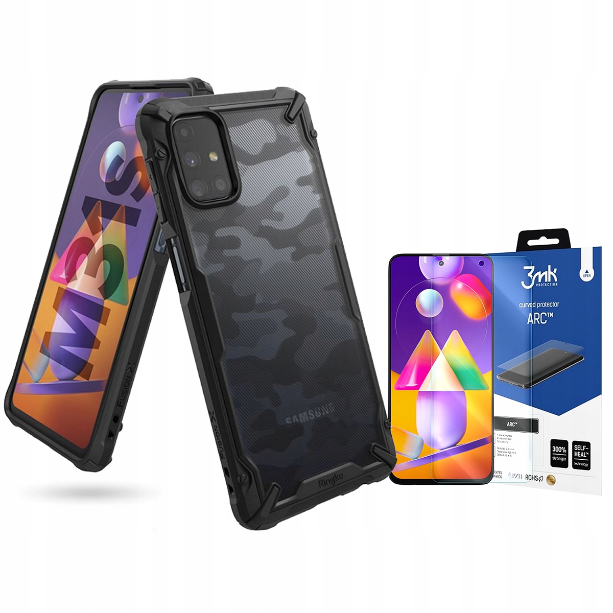 

Ringke Fusion-x Etui Do Galaxy M31S +folia 3MK Arc