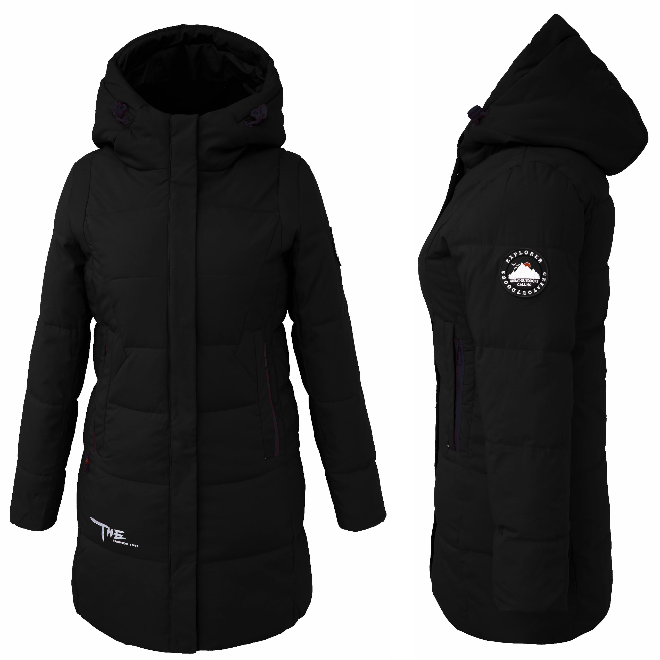 KURTKA PŁASZCZ ZIMOWY OCIEPLANY Z KAPTUREM 42 XL