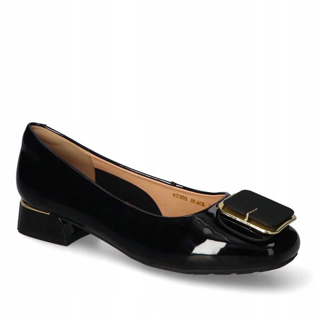 Dámské baleríny Loretta Vitale Černé kožené s ozdobou, velikost 38