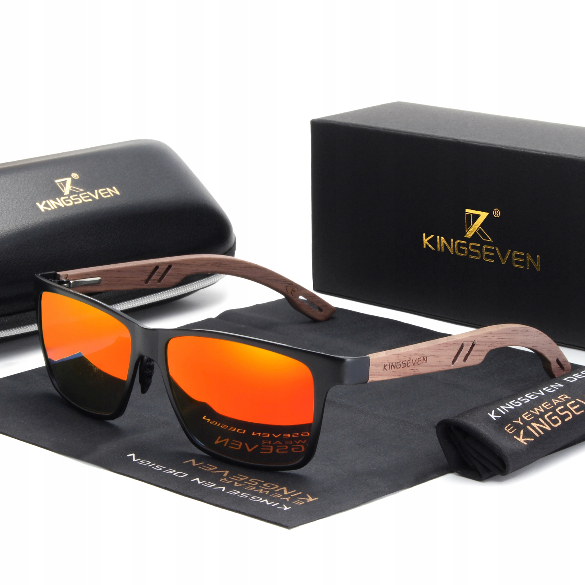 

Okulary przeciwsłoneczne Kingseven UV400 Drewniane