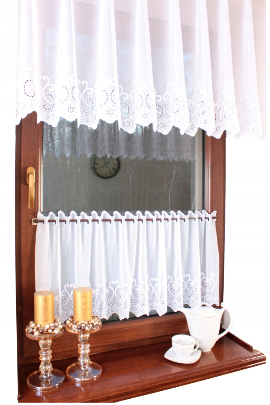 

Zazdrostka Woal Biała Firanka Haft Do Kuchni 60 cm